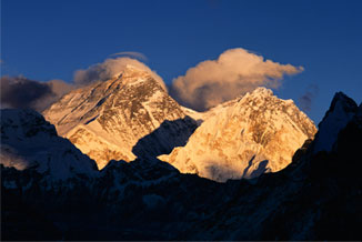 Sunset on Everest from Gokyo Ri